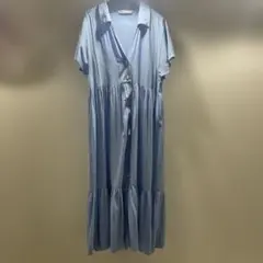 ZARA 半袖シャツワンピース ライトブルー