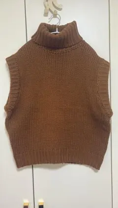 ZARA ブラウン ノースリーブニット M