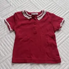 Bise à maman 赤 レース付きポロシャツ 95