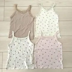 女の子 キャミソール肌着 バースデイ 苺柄 ハート柄 無地 95cm 4枚セット