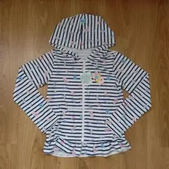 新品　140　女の子　マザウェイズ　ラッシュガード　　ボーダー　フリル　フード