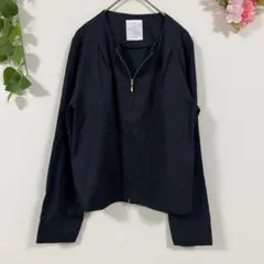 【ViS】ビス ノーカラージャケット M ブラック ジップアップ 美品のサムネイル