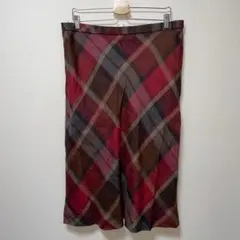 バーバリー　ヴィンテージ　チェック　フレアロングスカート ゆったり　麻　13