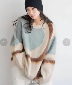 LOWRYSFARM ニュアンスガラニットプルオーバーLS