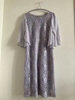 フレア袖レースドレス　S size 結婚式　同窓会　膝丈