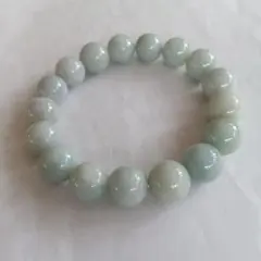 希少、最上級品、国石、綺麗色)糸魚川翡翠ブレスレット、12.5mm(±0.5)