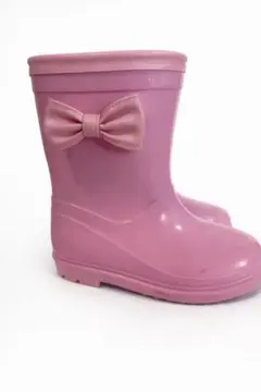 リボン付きピンク長靴　キッズ　16センチ