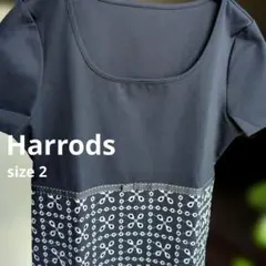 Harrods✧ハロッズ 半袖レースカットソー Tシャツ ブラック 刺繍 未使用のサムネイル