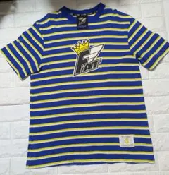 FAT ×ZOZO限定　ボーダー Tシャツ クラウンロゴ刺繍 ブルー イエロー３のサムネイル