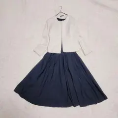セレモニースーツ ツイード ロングワンピース コーデ売り M ネイビー