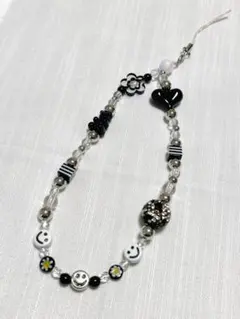 No.57 ビーズストラップ　モノトーン