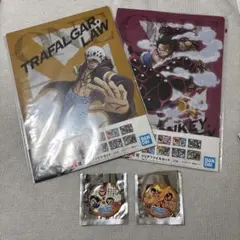 ワンピース　一番くじクリアファイル スクラッチ缶バッジ