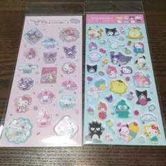 サンリオ すりガラス風シール & ラメ入り 樹脂もりシール