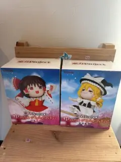 東方Projectのゆっくり風デフォルメフィギュア博麗霊夢と霧雨魔理沙2種セット