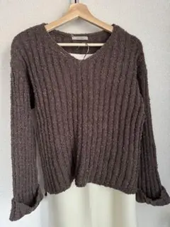 リブ Vネック 2way ニット シンプル キレイめ 大人 オシャレ　タグ付き