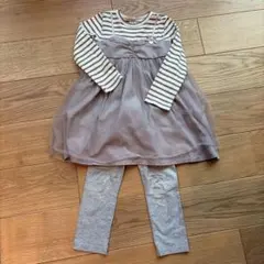 petit main ストライプワンピースセット
