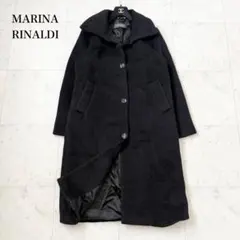 大きいサイズ❤️2XL 高級ラマ使用　マックスマーラ　ロングシャギーコート　黒