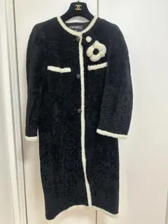 限定価格○美品高級CHANEL#ベロア# 黒/白バイカラーワンピ - メルカリ