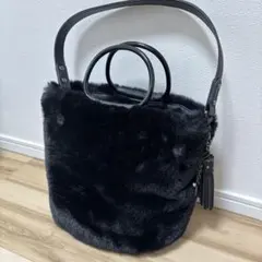 【未使用】EVEX by KRIZIA ファーバッグ　ブラック