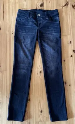 LAUTREAMONT デニム風　ダークブルースリムフィットパンツ