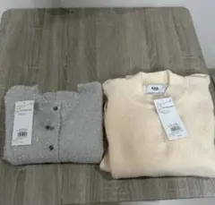 AZUL by moussy 袖リボンデザインニット　ニット