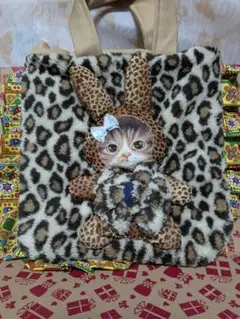 コヤンイサムチョン＊ハンドメイド＊トートバッグヒョウ柄ボア生地