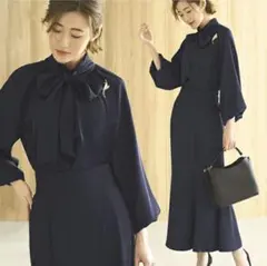 ルイルエブティック　セットアップ　ボウタイブラウス&マーメイドスカート