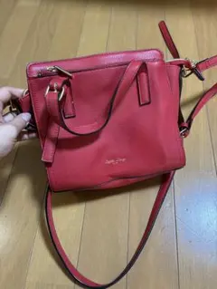 レザー 赤 ショルダーバッグ