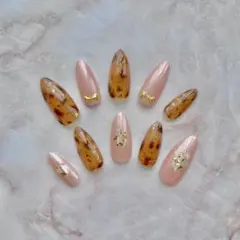【ラストセール】 現品 夏ネイルチップ ニュアンスネイルチップ べっ甲ネイル