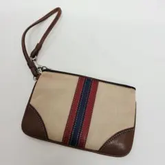 B*G様 美品✨️COACH コーチ リストレット ポーチ キャンバス レザー