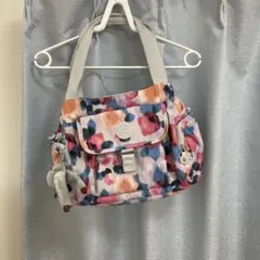 キプリング　花柄ナイロンショルダーバッグ