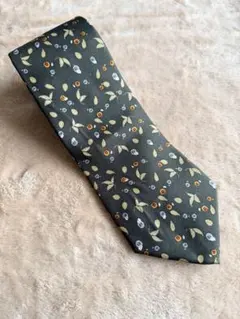 ソニア・リキエル SONIA RYKIEL グリーン花柄ヴィンテージネクタイ