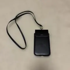 A.P.C ブラックレザー スマホショルダーバッグ　スマホケース　ショルダー