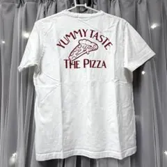 【WEGO】ウィゴー バックプリント Tシャツ ピザ ホワイト M 白のサムネイル