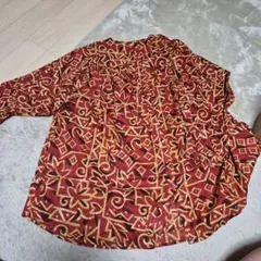 【新品未使用】エスニック 長袖チュニック　ブラウス9号インド綿100%　薄手
