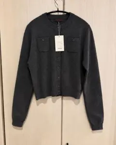 CABaN コットンカシミヤクルーネックカーディガン チャコールグレー 新品