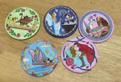 ディズニーキャラクター　刺繍缶バッジ　5種セット