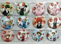 ☆未使用品　銀魂　缶バッジ　コンプリート　12点セット　くじ引き堂　いちご狩り☆