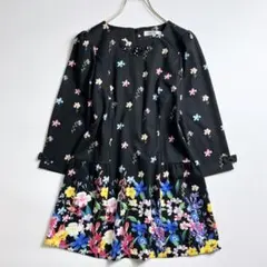 美品✨️Super Beauty 花柄 ビジュー 五分袖チュニック 40のサムネイル