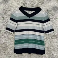 CHRISTIAN AUJARD ボーダーVネック Tシャツのサムネイル