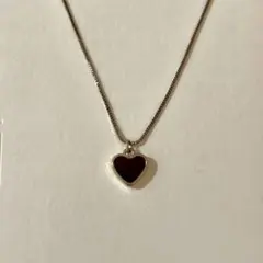 ハート型　ボルドー色　ネックレス
