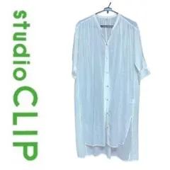 studio clip リネン シアー ロングシャツ