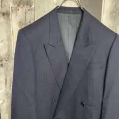 ランバン　LANVIN　ダブル　テーラードジャケット　XL　ネイビー