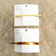 新品　ニコアンド　イエローとブラウンのヘアクリップ　2個セット　まとめ売り