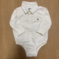 babyGAP ホワイト長袖ボディスーツシャツロンパース12-18ヶ月　80cm