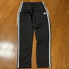 値下げ！adidas レディース L ブラックジャージパンツ サイドストライプ