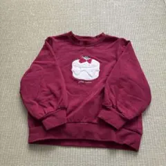 petit main ケーキ刺繍 赤トレーナー 110cm