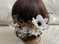 髪飾り　白 金 C-110 卒業式髪飾り　結婚式髪飾り　前撮り