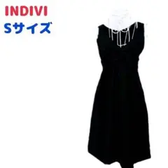 INDIVI ブラックワンピース 結婚式 二次会 フォーマル パーティー 黒 Sのサムネイル