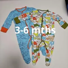 ネクストベビー　足付きロンパース2枚セット 動物柄